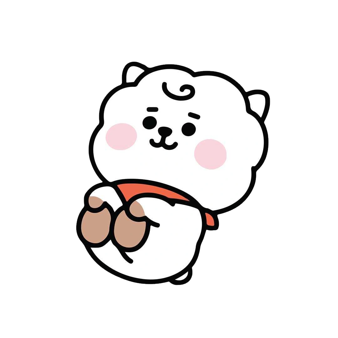 White Pookie Sticker